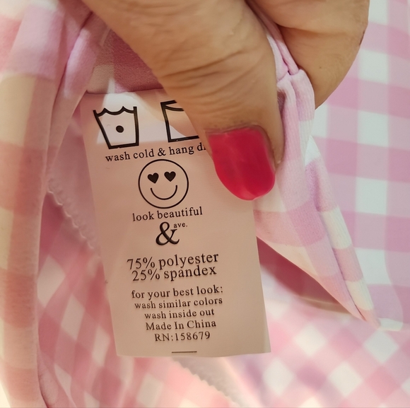 NWT Ampersand Pastel Pink Gingham Biker Shorts Sporty Balletcore Y2K Medium & 2X - Picture 6 of 11